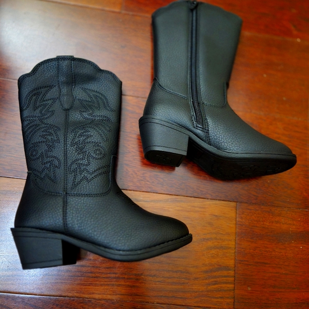 Black Western Boots Girl Size 11